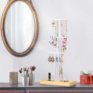 Jewelry Tree Stand Adjustable Height Large Organizer