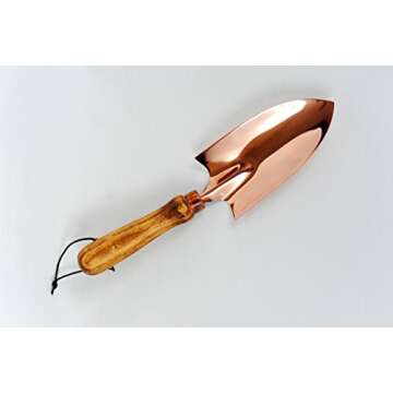 Alchemade Premium Quality 100% Heavy Gauge Copper Garden Trowel for Any Gardener Or Any Occasion - Great Addition to Your Copper Collection