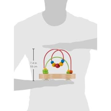 Hape Double Bubble Wooden Bead Maze | Award Winning Educational Wire Roller Coaster Sorting Puzzle Early Development Toy for Babies and Toddlers