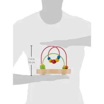 Hape Double Bubble Wooden Bead Maze | Award Winning Educational Wire Roller Coaster Sorting Puzzle Early Development Toy for Babies and Toddlers