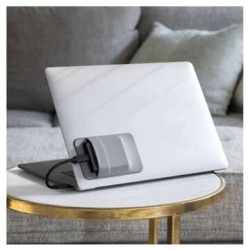 Slipdrive - Portable Hard Drive Sleeve for Laptop - SSD Solid State Drive - Reusable Adhesive - 5” x 3.2” Stick on External Hard Drive Carrying Case - Travel Pocket Pouch (Small, Gray)