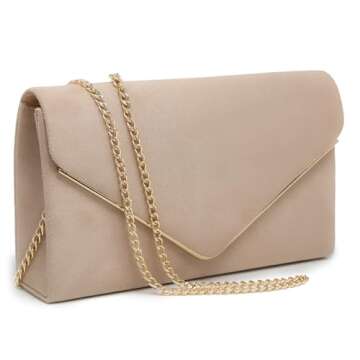 Dasein Women Faux Suede Evening Clutch Bags Formal Party Clutches Wedding Purses Cocktail Prom Clutc...