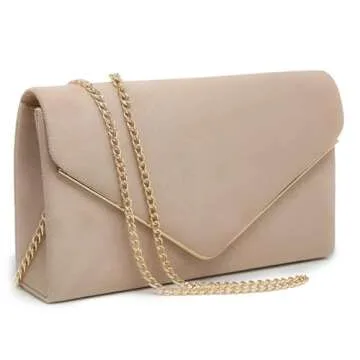 Dasein Women Faux Suede Evening Clutch Bags Formal Party Clutches Wedding Purses Cocktail Prom Clutc...