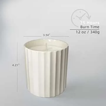 ELBERETH White Sands Scented Candles, Natural Soy Candles for Home Scented, Candles Gifts for Women, Classical Ceramic Jar Candles, 12 Oz/340g, 75 Hours Long Burning