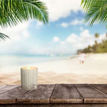 ELBERETH White Sands Scented Candles, Natural Soy Candles for Home Scented, Candles Gifts for Women, Classical Ceramic Jar Candles, 12 Oz/340g, 75 Hours Long Burning