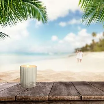 ELBERETH White Sands Scented Candles, Natural Soy Candles for Home Scented, Candles Gifts for Women, Classical Ceramic Jar Candles, 12 Oz/340g, 75 Hours Long Burning