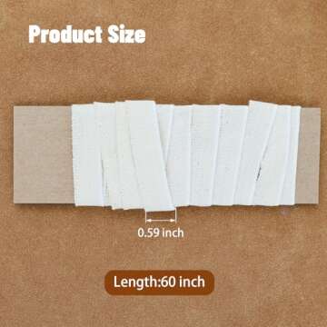 Books by Hand Headband, Archival Quality Natural Fiber 100-Percent Cotton, 60 x 0.375 Inches, Ideal for Bookbinding Crafts DIY Projects, Ivory