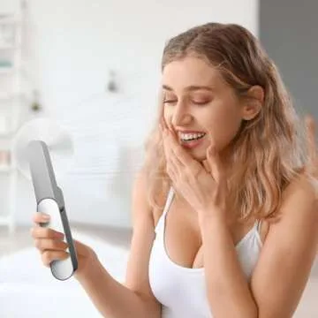 Nezylaf Handheld Mini Fan, 2 Speeds Rechargeable Travel Fan[9-15 Working Hours], Portable USB Small Pocket Fan, Personal Fan for Women,Outdoor Travel essentials