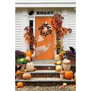 NeoL'artes 22inch Black Halloween Spider Wreath with Mapple Leaves and Ornaments Country Wreath Rustic Wreath for Home and Window Decor