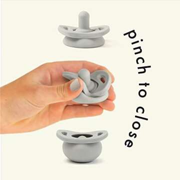 Doodle & Co. Pop & Go Pacifier for New Born Babies with Built-in Case | Pinch to Close Version | 100...