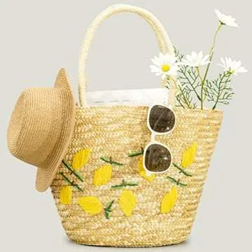 QTKJ Summer Beach Straw Bag for Eco-Friendly Women - Stylish