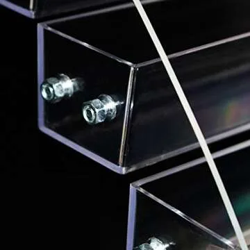 MineDecor 12 Piece Plastic Sunglasses Organizer Clear Eyeglasses Display Case 6 Tier Eyewear Storage Tray Box For Glasses Tabletop Holder Stand