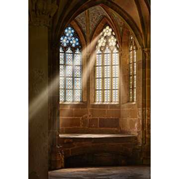 Kate 5×7ft Vintage Castle Wall Backdrop Photography Stone Arched Windows Background Photo Studio Pr...