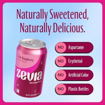 Zevia Zero Sugar Cran-Raspberry Soda 24 Pack