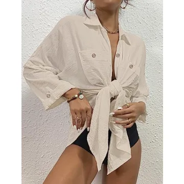 Modern Bsubseach Apricot Swimsuit Cover Up Blouse