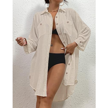 Modern Bsubseach Apricot Swimsuit Cover Up Blouse