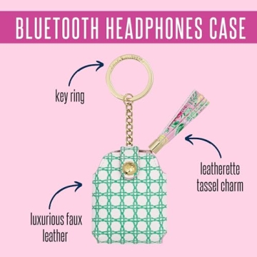 Lilly Pulitzer Faux Leather Earbud Case for Bluetooth Headphones