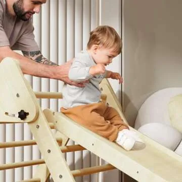 Benarita Pikler Triangle Climber with Ramp for Kids