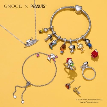 GNOCE Peanuts Woodstock Silver Dangle Charm for Fans
