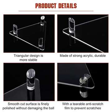 Jetec Acrylic Ball Stand Holder Ball Display Stand Transparent Sports Ball Storage Rack for Basketball Football Volleyball Soccer Balls Display Stand Holder (6 Pieces)