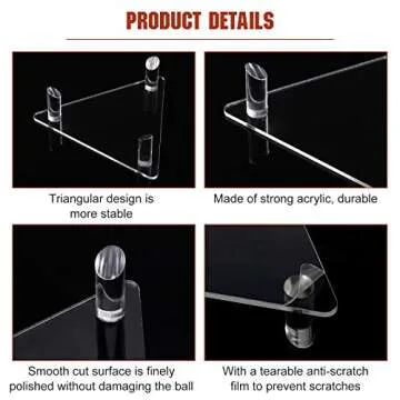 Jetec Acrylic Ball Stand Holder Ball Display Stand Transparent Sports Ball Storage Rack for Basketball Football Volleyball Soccer Balls Display Stand Holder (6 Pieces)