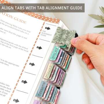 Laminated Bible Tabs for Women & Men - Large Print Tabs for Study Bibles, Boho Theme for Easy Navigation and Quick Reference - Easy-to-Read and Apply Tabs for All Ages-Uniform Theme