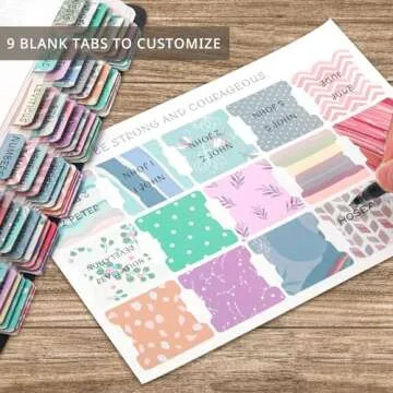 Laminated Bible Tabs for Women & Men - Large Print Tabs for Study Bibles, Boho Theme for Easy Navigation and Quick Reference - Easy-to-Read and Apply Tabs for All Ages-Uniform Theme