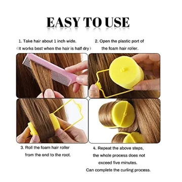 Jumbo Foam Sponge Hair Rollers for Effortless Curls