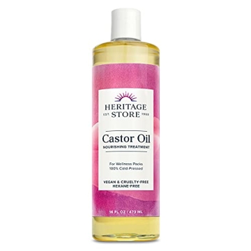 Heritage Store 16oz Pure Cold Pressed Castor Oil for Health and Beauty