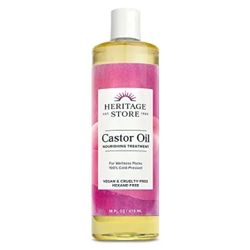Heritage Store 16oz Pure Cold Pressed Castor Oil for Health and Beauty