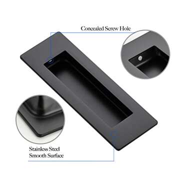 Stylish Ravinte Black Sliding Closet Door Handle for Modern Homes
