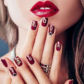 PAGOW Rhinetone Letters Nail Studs, 3D Capital Alphabet Metal Art Beauty Design Charm Trim DIY Manic...