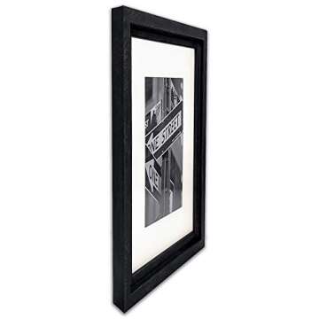 The Display Guys~ Luxury Made Affordable! 16”x20” Tempered Glass Photo Frame in Onyx Walnut Wood Finish Ridge Molding Elegant and Contemporary.