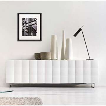 The Display Guys~ Luxury Made Affordable! 16”x20” Tempered Glass Photo Frame in Onyx Walnut Wood Finish Ridge Molding Elegant and Contemporary.