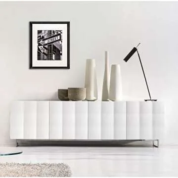 The Display Guys~ Luxury Made Affordable! 16”x20” Tempered Glass Photo Frame in Onyx Walnut Wood Finish Ridge Molding Elegant and Contemporary.