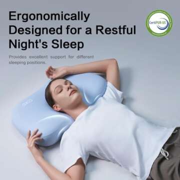 SKG Cooling Pillow with Cochlear Shape and Whale-Inspired Design for Back & Side Sleeper Night's Sleep, Soft and Breathable, Ergonomic Neck Pillow…