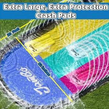 JAMBO 20Ft XL Premium 3 Lane Slip Splash and Slide with 3 Bodyboards, Heavy Duty Water Slide- Advanc...