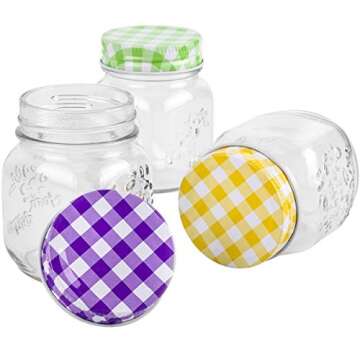 KAMOTA Mason Jars, 4 oz Mini Canning Jars Glass Jars with Lids Ideal for Jam, Honey, Wedding Favors,...