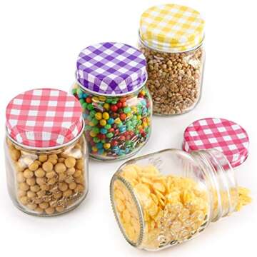 KAMOTA Mason Jars - 4 oz Colorful Glass Jars for Gifts