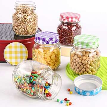 KAMOTA Mason Jars - 4 oz Colorful Glass Jars for Gifts
