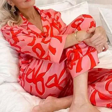 MAINESAKA Women's Cute Long Sleeve Pajamas Set