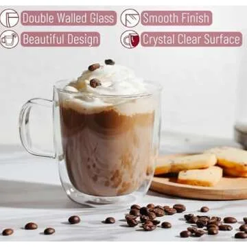 Elegant BTaT Espresso Coffee Cups Set of 4 Glass