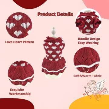 MuYaoPet Cute Red Dog Sweater for Winter Events