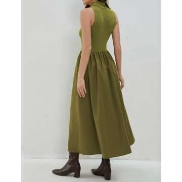 Dsewpaur Maxi Dress with Turtleneck and Pockets