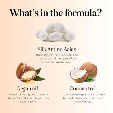 Hair Conditioner for Damaged Dry Hair - Silk Protein Conditioner for Dry Hair Frizz Control & Shine - Hydrating Conditioner for Curly Hair with Argan Oil and Hair Moisturizer for Dry Hair Care