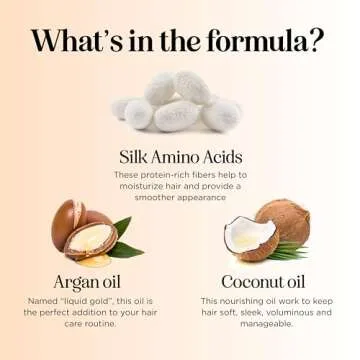 Hair Conditioner for Damaged Dry Hair - Silk Protein Conditioner for Dry Hair Frizz Control & Shine - Hydrating Conditioner for Curly Hair with Argan Oil and Hair Moisturizer for Dry Hair Care