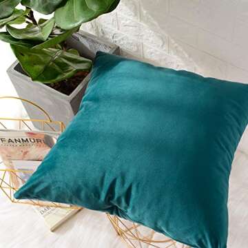 MERNETTE New Year/Christmas Decorations Velvet Soft Decorative Square Throw Pillow Cover Cushion Cov...