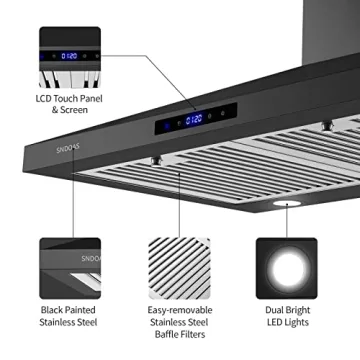 SNDOAS 30-Inch Black Wall Mounted Range Hood