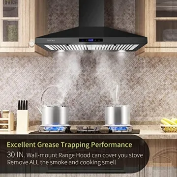 SNDOAS 30-Inch Black Wall Mounted Range Hood
