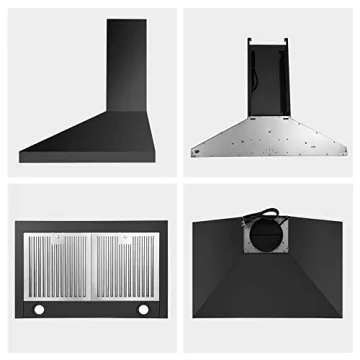 SNDOAS 30-Inch Black Wall Mounted Range Hood